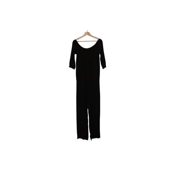 Monrow Womens Black 3/4 Sleeve Jumpsuit Size Small - Picture 1 of 9